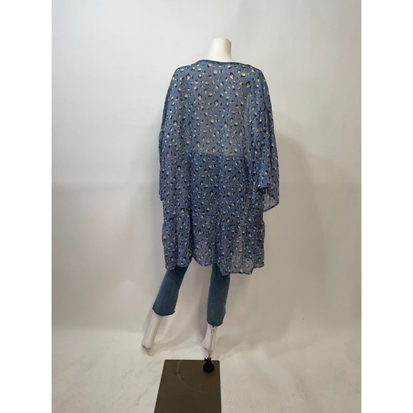 Mittoshop Blue Floral Pattern Long Sleeve Kimono - Picture 4 of 5
